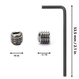 10-32 x 3/16" Socket Set Screws 30Pcs Allen Head Hex Socket Set Screws Stainless Steel Cup Point Hexagon Allen Screws with Hex Key Wrench