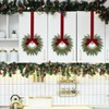 8 Pcs 9.8" Small Christmas Cabinets Wreaths Mini Wreaths for