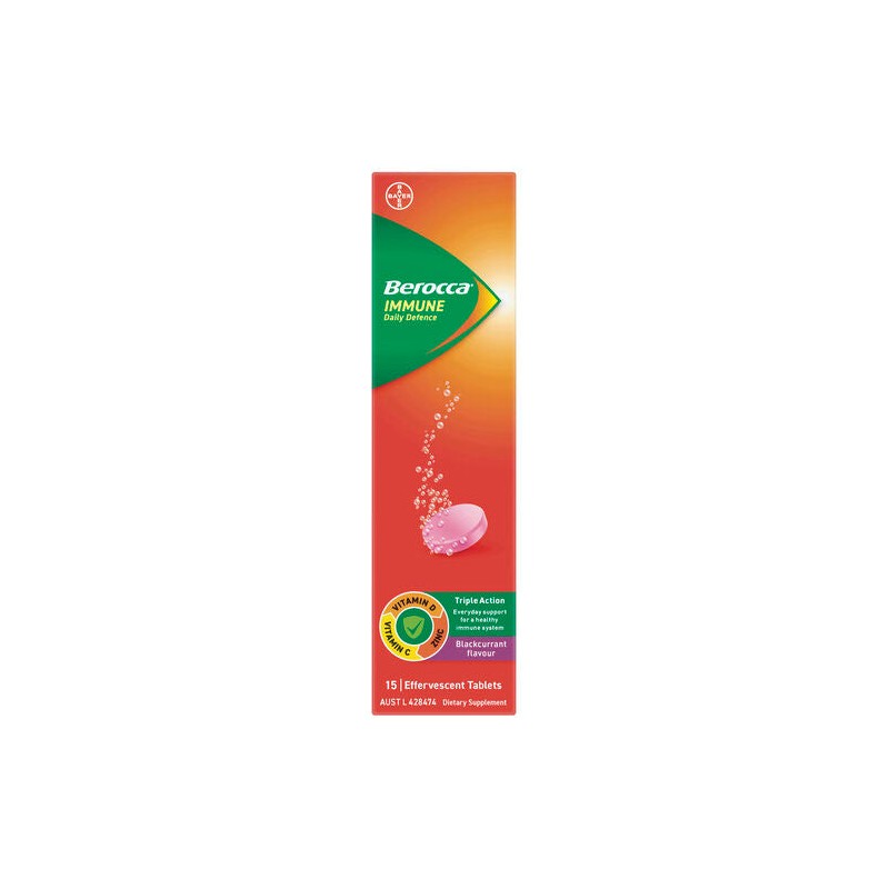 Berocca Immune Daily Defence Vitamin C, D and Zinc, Blackcurrant