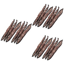LALAFINA 18pcs Leopard Print Hair Curlers Rollers for Large Wavy Styles for Women Girls Non-damaging Easy to Use for All Ages