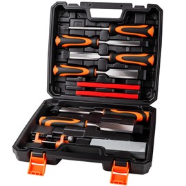 Yunziling 10Pcs Wood Chisel Sets, 6Pcs Premium Wood Chisels with Honing Guide, Sharpening Stone & Carpenter Pencils, Wood Carving Tools Kit for DIY & Professional Use (6-38mm)