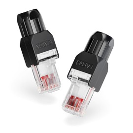 VCELINK CAT6 Tool-Free RJ45 Connector, No-Crimp Compact UTP Reusable Plug for Field Termination for 23-26 AWG Ethernet Cables, 1000 Mbps