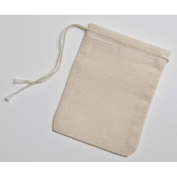 Cotton Muslin Bags 50 Count with Drawstring, Made with 100% Cotton in The USA by Celestial Gifts (Natural, 3x4)