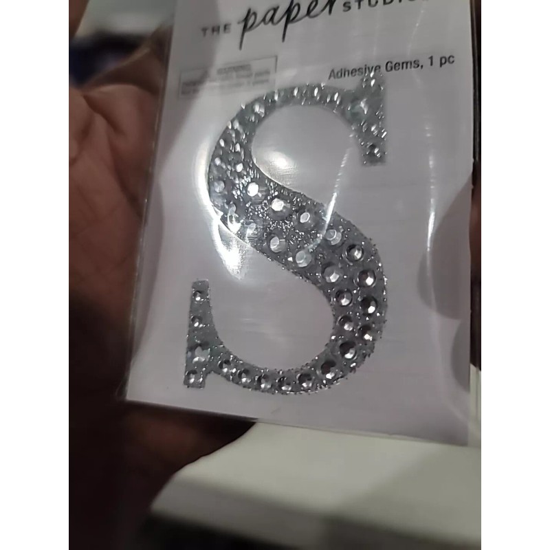 THE PAPER STUDIO Bling Monogram Sticker Letter S ST1