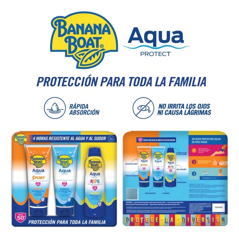 Protector Solar Bananaboat Aquaprotect Spray170g + 2pz 236ml