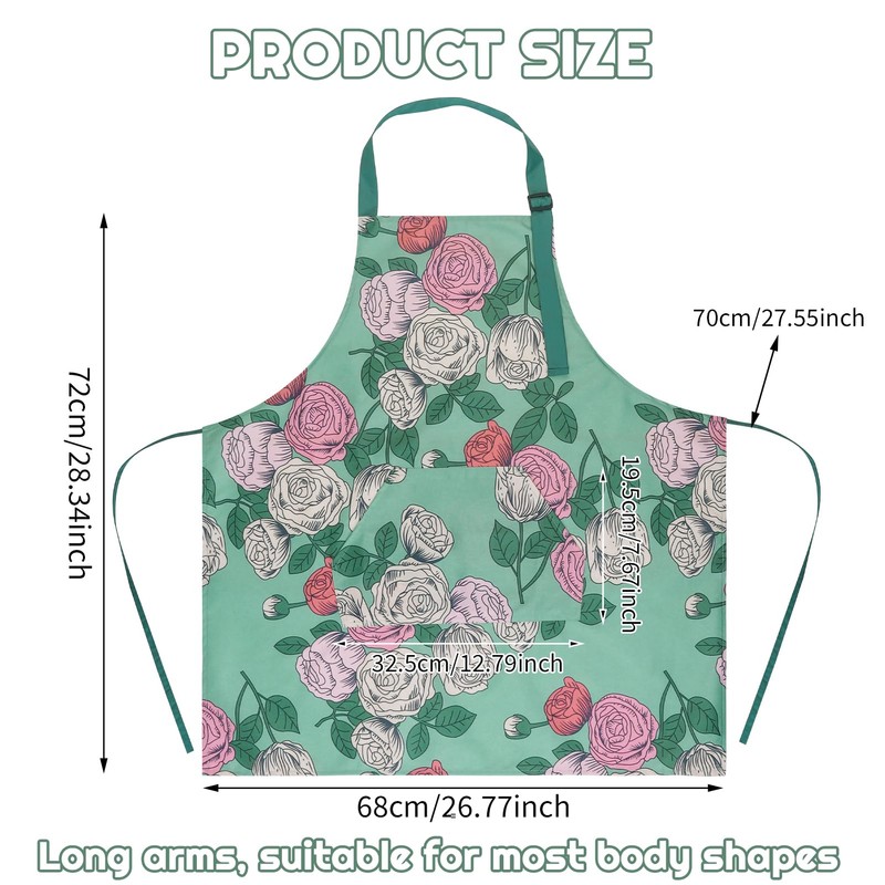 Candcamp 3 Pack Aprons for Women, Large Size Rose Adjustable
