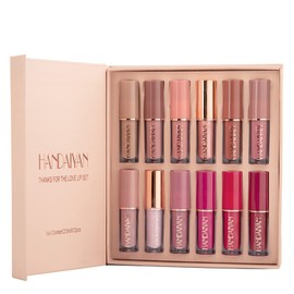 FantasyDay 12 Colours Matte Nude Tones Lipstick Set Waterproof Durable Liquid Lip Gloss Women Lips Moisturising Lip Care Lipsticks Gift Set for Full Looking Lips