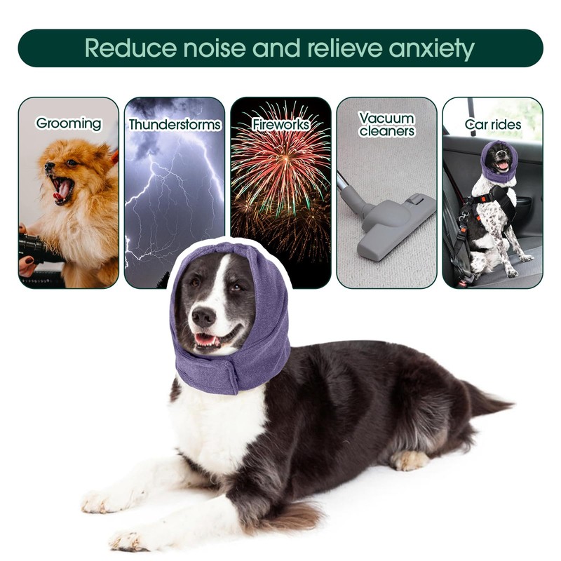 Kuoser Dog Calming Hood for Noise Anxiety Relief – Adjustable