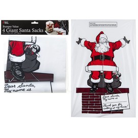 Snow White 521015 Giant Santa Sacks | Printed | 4pcs