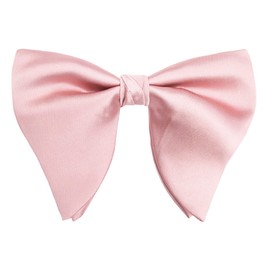WANYING Men's Oversized Bow Ties with Hook Closure Pre-Tied and Adjustable Bowtie - Plain Light Pink