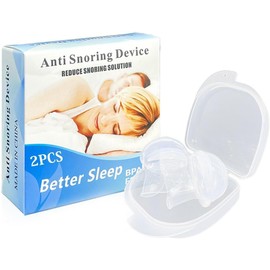 Snoring Mouthpiece, Snoring Prevention Goods, Mouthpiece for Tongue Snoring Prevention Goods, Apnea Syndrome, Prevents Snoring, Sleep Noise, Mouth Breathing, Storage Case Included (White + White)
