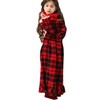 Girls Cotton Red Plaid Nightgowns Sleepwear Sleep Dress Kids Princess
