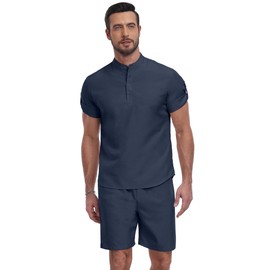 AIYINO Mens Shirts and Shorts Sets