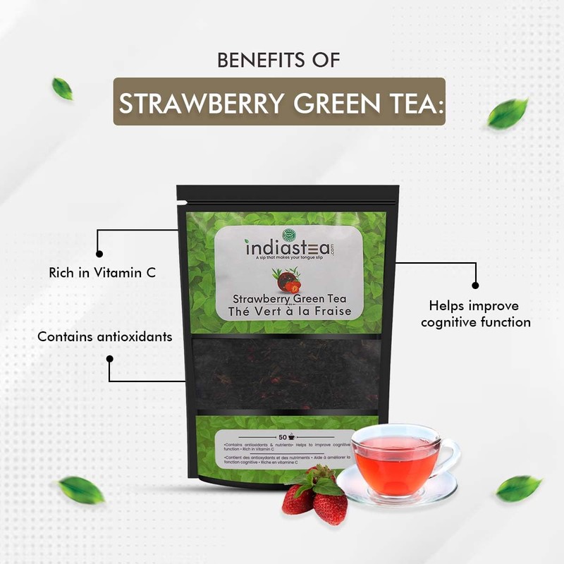 Strawberry Green Tea | India's Original Tea (50 cups) |