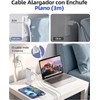 LUKITO Regleta Torre Multicontacto con Luz Nocturna, Extension Electrica 3M,Conector