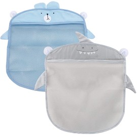 2 PCS Bath Toy Organizer - Mesh Bath Toy Storage Bags -Bath Toy Organiser With 4 Strong Suckers -Easy Storage of Bath Toys and Other Bathroom Items 39x35cm
