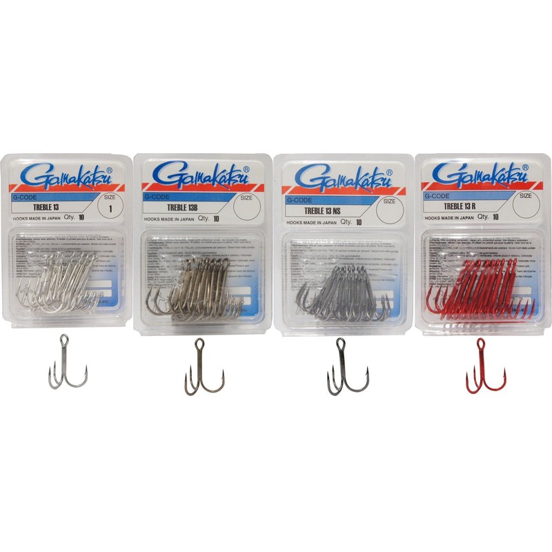 Gamakatsu Treble 13 Treble Hooks, Size: 2, Colour: Nickel