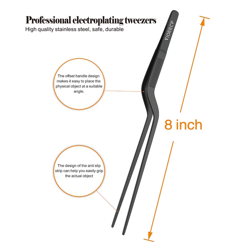 Yioeecf 8 Inch Black Stainless Steel Precision Kitchen Cooking Offset