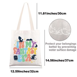 MYSOMY Fantasy Book Lover Tote Bag Fantasy Reader Gifts In My Fantasy Era Fantasy Reader Shoulder Bag (Fantasy Era)