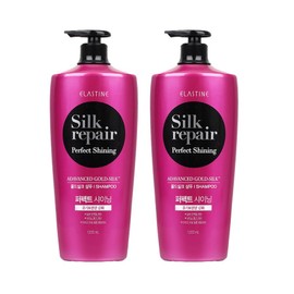 Elastine Silk Repair Perfect Shining Gold Silk Shampoo, 1.2L, 2 bottles / 엘라스틴 실크 리페어 퍼펙트 샤이닝 골드 실크 샴푸, 1.2L, 2개
