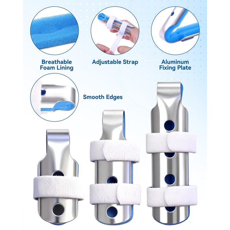 2 Pieces Finger Splints Metal Support Brace - Soft Foam