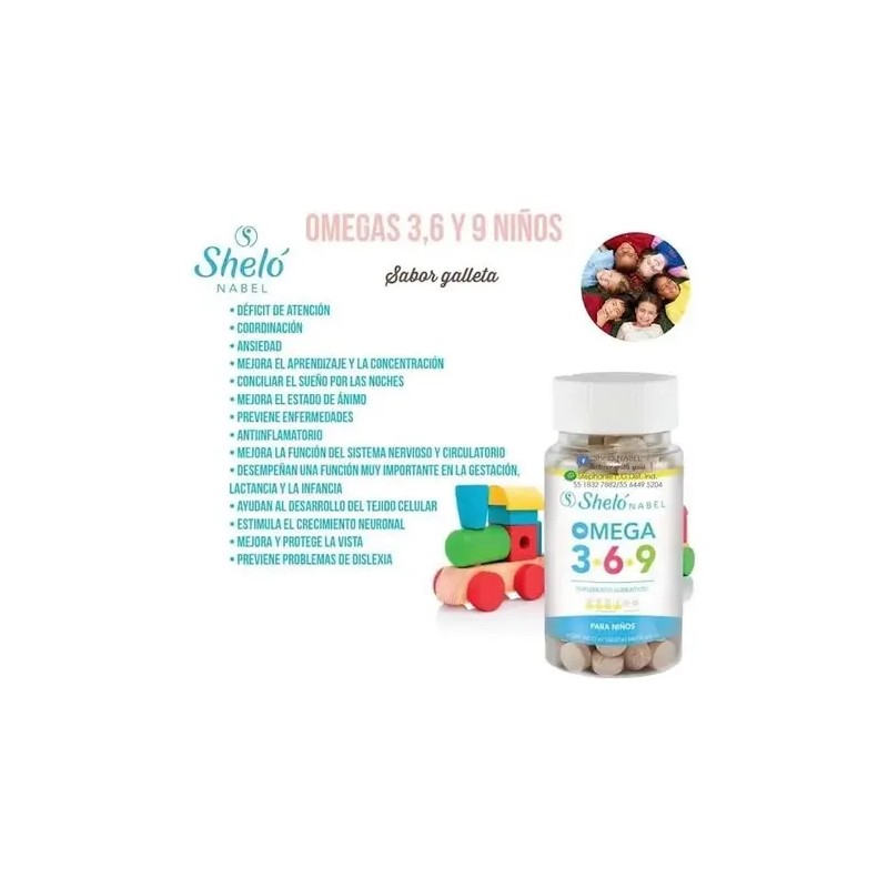 Omega 3-6-9 Para Niños Sabor Galleta Shelo Nabel