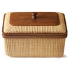 Teng Jin Rectangular with Lid Handmade Nantucket basket Cane staves