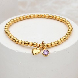 Hurley Burley Gold Plated Birthstone Charm Ball Bracelet