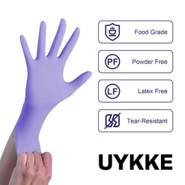 UYKKE Nitrile Disposable Gloves 4 Mil Nitrile Cleaning Gloves Latex Free for Food Prep, Cooking,Lab,Home,Salon&Tattoo (Purple-1000, XL)