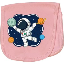 inktastic Outer Space Astronaut Baby Burp Cloth Pink 46c57