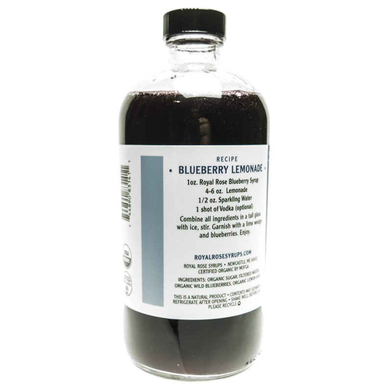 Royal Rose, Wild Maine Blueberry Organic Simple Syrup (16oz)