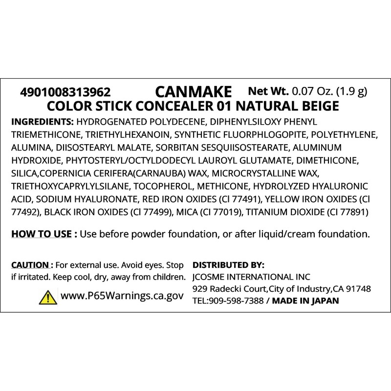 Canmake Color Stick Concealer 01 Natural Beige