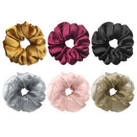6 Pieces Of Hair Ties, Satin Hair Ties, Mesh Hair Ties, Simple And Fashionable Hair Ties, Hair Styling Tools, Ponytail Hair Ties
