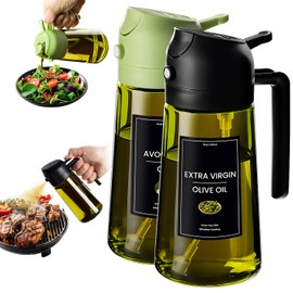 CXINYI 2-in-1 Olive Oil Dispenser and Sprayer - Black & Green