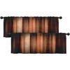 Emvency 2 Pack Valances Window Treatments, Orange Copper Vintage Stripe