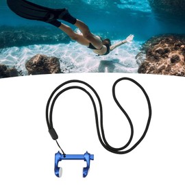 HERCHR Diving Nose Clip, Swimming Nose Plug, Diving Nose Plug Non Slip Split Adjustable Skin Friendly Swimming Nose Plug Unisex Swim Training Nose Protector with Lanyard for Diving (Blue)