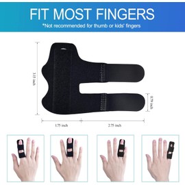 Sopito Finger Splint, 2pcs Finger Brace Support Stabilizer for Index, Middle, Ring Fingers Straightening Arthritis Knuckle Immobilization