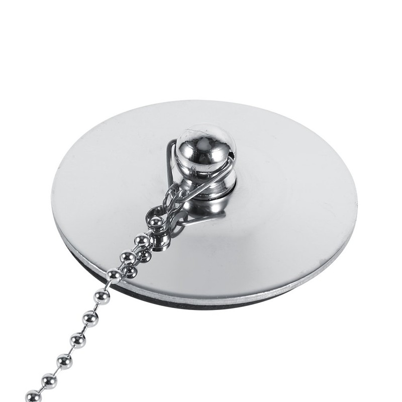Bath Tub Stopper with Chain, Stainless Steel Panel Thickened Kitchen