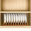 Frcctre Bamboo Dish Drying Rack, 10 Slots Bamboo Cabinet Plate