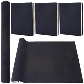 CRASPIRE 130 x 30cm Suede Book Cloth for Book Binding Fabric Surface Paper Backed Bookcover Books Album Scrapbooking Archival DIY Covering Protector Bookcloth Bookbinding Supplies Black