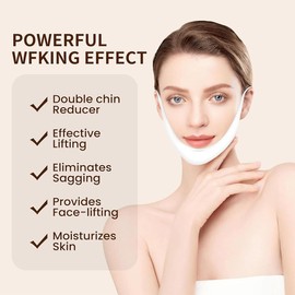 SexxLady5 PCS Tight Lifting Doppelkinn Maske, Straffende Doppelkinn Entferner, V-Line Lifting Tuchmasken für Kinn & Hals, Anti Falten & Feuchtigkeitsspendend, Gesichtsmaske für Gesichtsstraffung