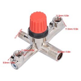 Air Compressor Switching Tube Double Outlet Metal Valve 231 Air Pump Holder Non-Adjustable Accessories for Single Meter Connection Suitable for Piston Air Compressor Pressure Switch