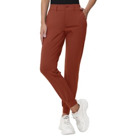 MIVEI Women's Stretch Golf Joggers Pants - Tapered Athletic Casual Work Dress Travel Sweatpants Zipper Pockets Elastic Waist