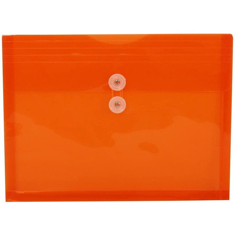 JAM PAPER Plastic Envelopes with Button & String Tie Closure