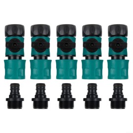 Reliable Quick Connect Garden Hose Kit with Shut Off Valve Male and Female 3/4 Q Leak Proof