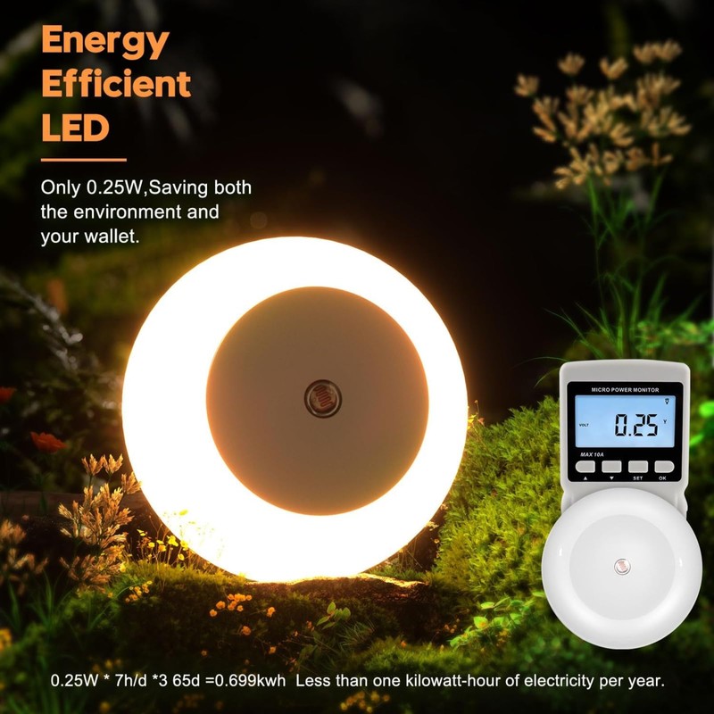 genkigold 2Pcs Plug-in Night Light with Dusk to Dawn Sensor