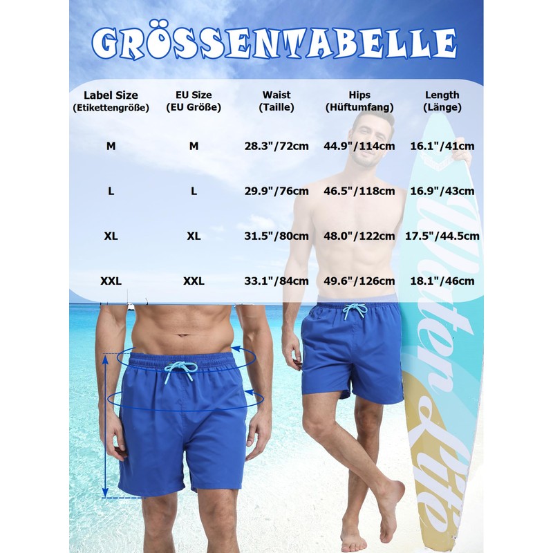 SERENYOU Swimming Trunks Men's Board Shorts Quick-Drying Pattern Changing Swimming