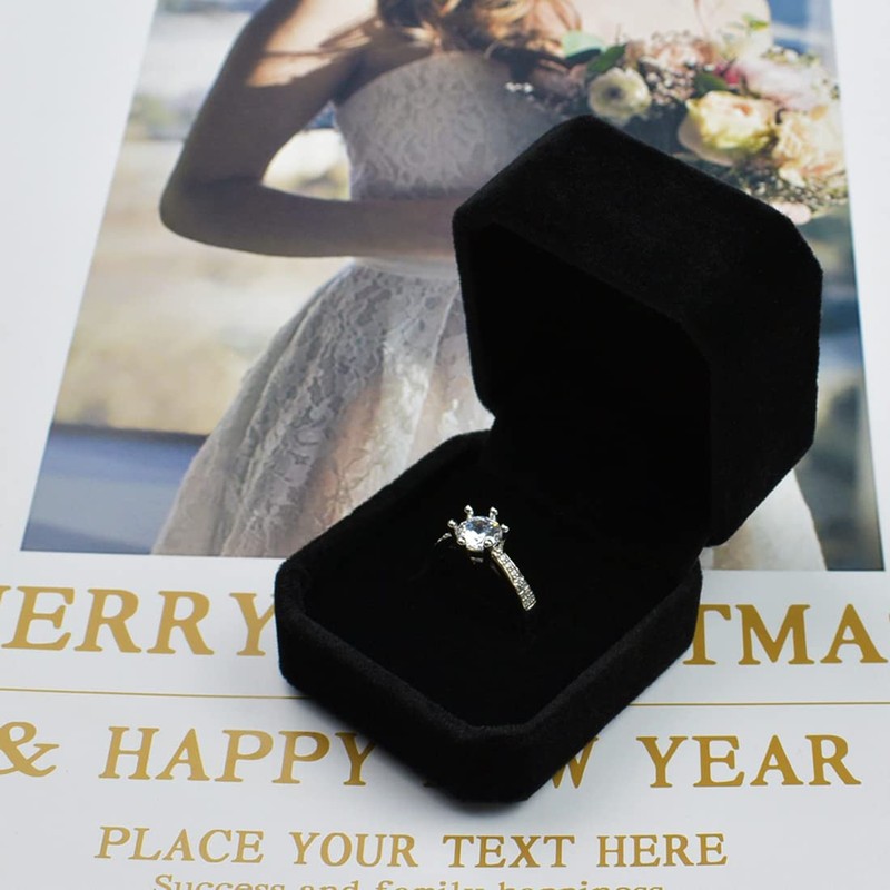 Syolee Ring Box Velvet Jewellery Gift Boxes Earring Storage Case