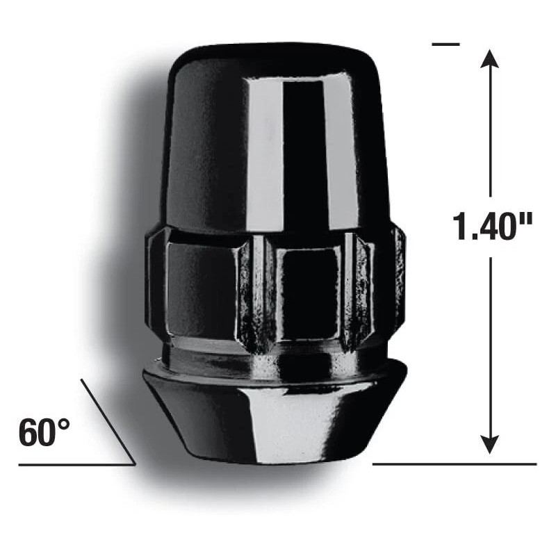 Gorilla Rims Wheel Locks Acorn Black Chrome 12mm x 1.50