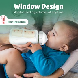 LOTBILL 2 Pack Silicone Bottle Sleeves for Dr Browns Glass Baby Bottles 8 oz, Protection and Insulation, Glass Baby Bottle Sleeve Compatible with Dr Browns Wide Neck Bottles, Dishwasher Safe, BPA Free